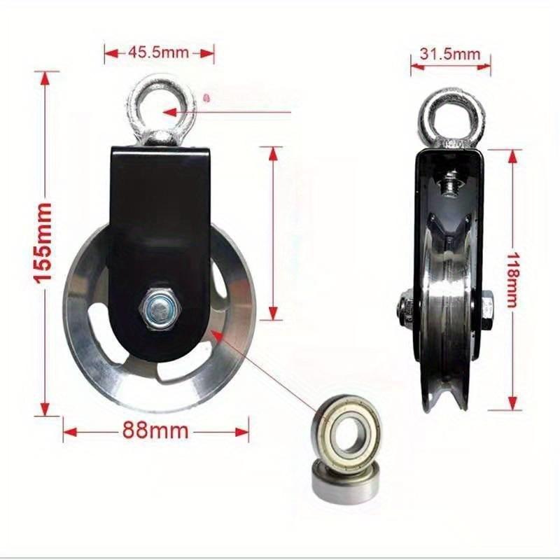 1set Fitness Equipment Bracket Pulley Silent DIY Pulley Fixed Pulley Hoisting Wheel Pull-down Wheel