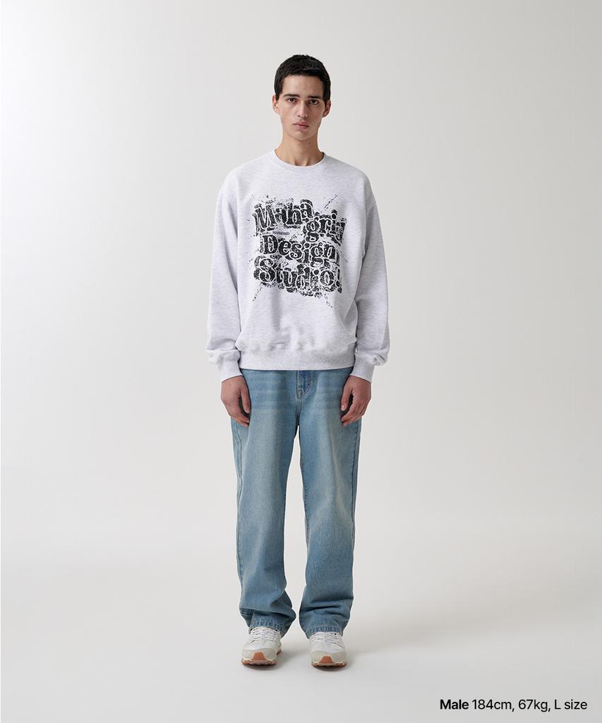 MAHAGRID Splatter Sweatshirt Light Gray(Mg2Fsmm443A)