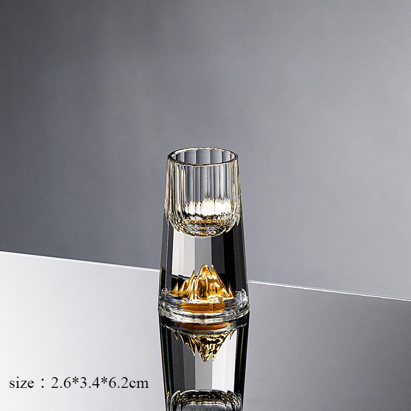 Chinese Baijiu Cup Crystal Glass Vertical Grain Design Small Alcohol Tasting Glass For Home Bar Gift Set Spirits