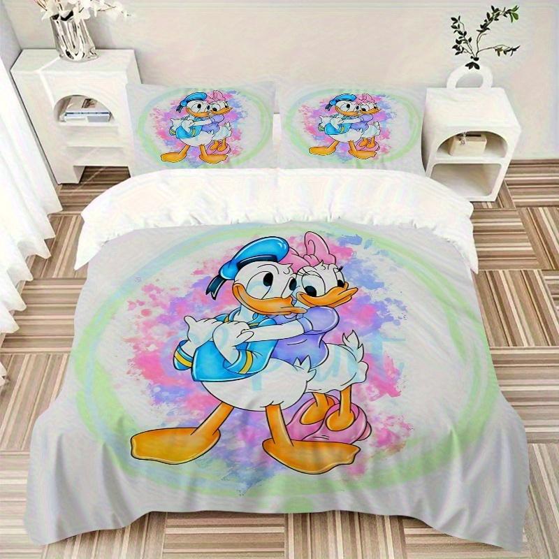 3pcs Good Friends Daisy Donald Duck Bedding Set 1 Soft Quilt Cover + 2 Pillowcases, Machine Washable Suitable for All Seasons B029