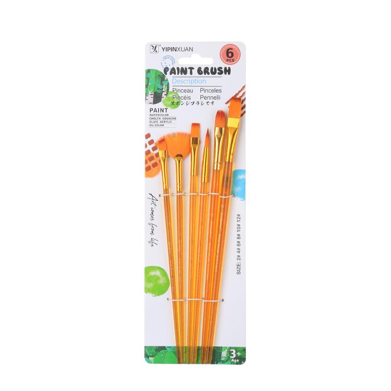 6/20 Peças Conjunto de Pincéis de Nylon Coloridos Pincel para Tinta a Aquarela Acrílica Pincéis Coloridos Profissionais para Pintura a Óleo Papelaria
