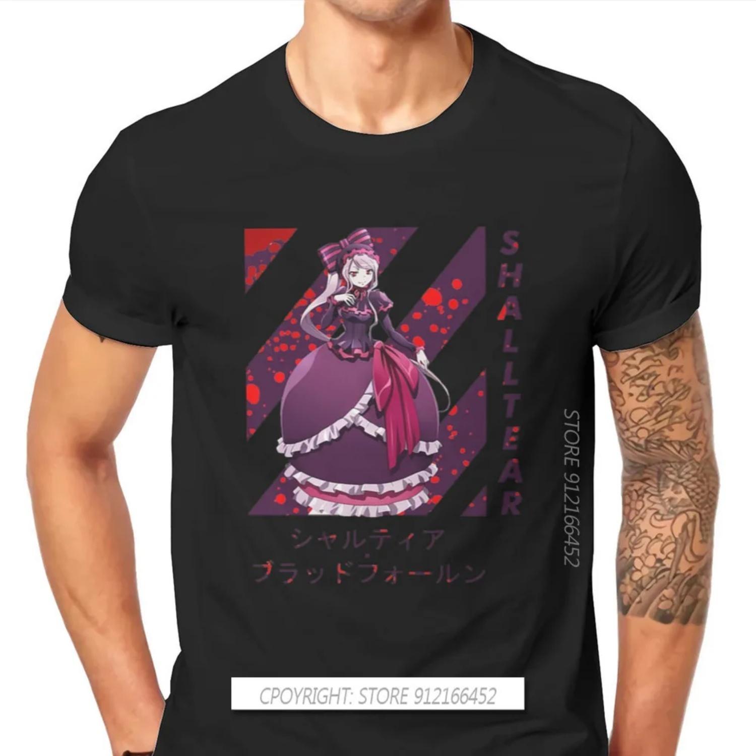 Shalltear Bloodfallen TShirt Men Clothes Hot Sale OVERLORD Nazarick Kaiso Gadian Anime 100% Cotton Crew Neck Casual T-Shirt S