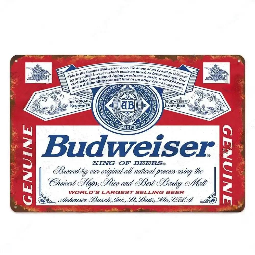 Vintage Beer Brand Rectangle Tin Sign Metal Plate Decorative Plaque For Man Cave Pub Bar Cafe Restaurant Garage Club Wall Decor