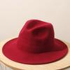 Show high-end bare top hat, women's wool, men's retro large-size jazz hat, red coffee camel, black gentleman's hat, felt hat.