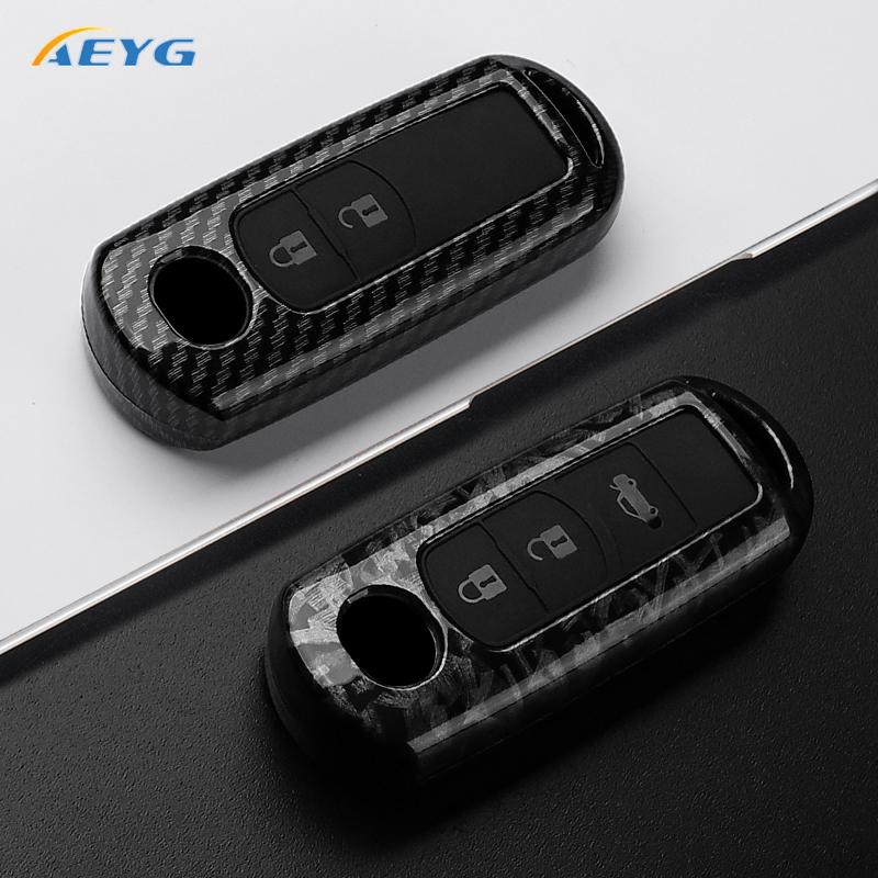 ABS Carbon Fiber Car Key Case Cover For Mazda 2 3 5 6 BL BM GJ Atenza Axela Demio CX-3 CX3 CX-5 CX5 CX7 CX-9 CX8 keychain