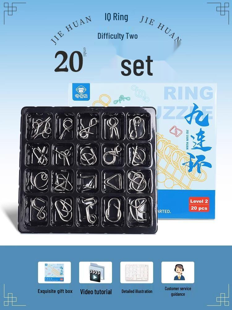 

Набор головоломок «Девять колец»: Развивающая игрушка для возраста 6-12+