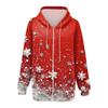 Women's Casual Fashion Printed Long Sleeve Pullover Hoodies Zipper Sweatshirts Coat