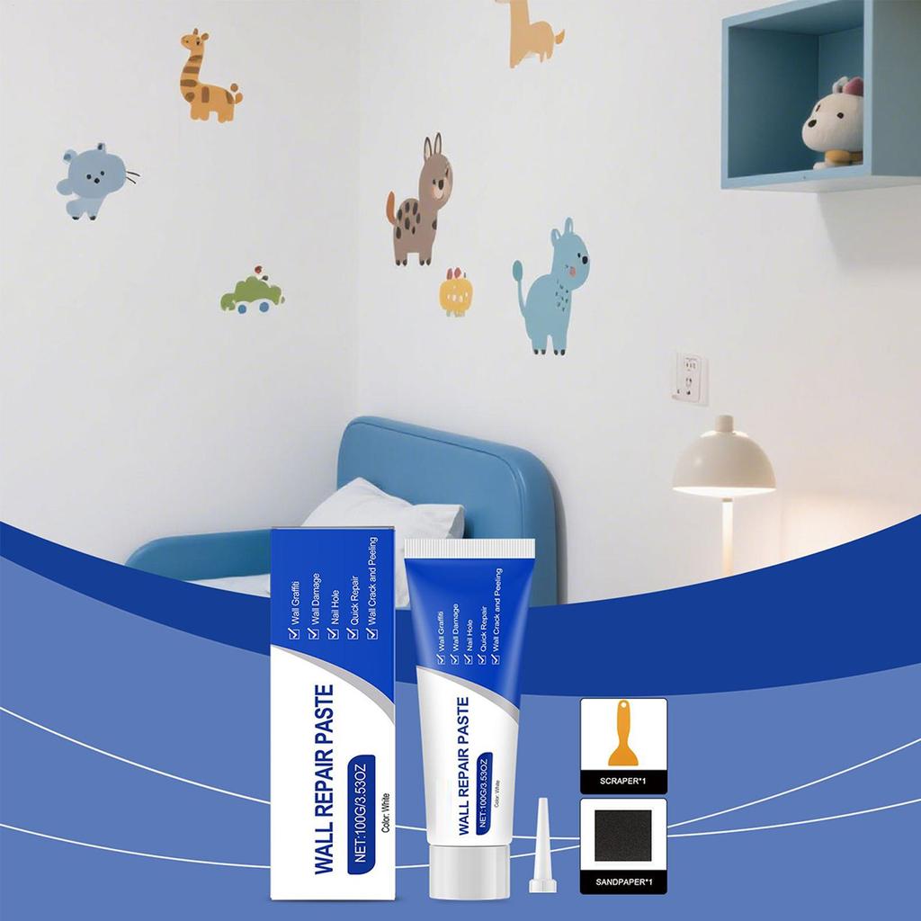 Wall Repair Paste Repair Wall Damage & Graffiti Fill Nail Hole Prevent Wall Cracking Peeling Restore Smoothness Wall Repair Kit