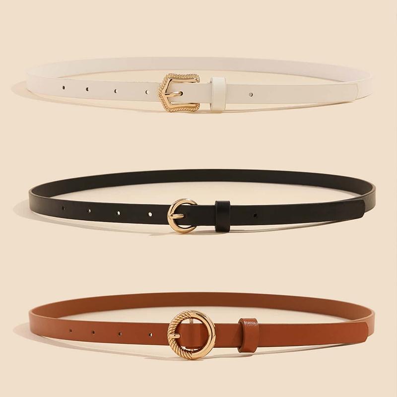 

Женский ремень Eans, золотой геометрический металлический ремень с пряжкой, ремень из искусственной кожи для девочек, женский простой тонкий поясной ремень