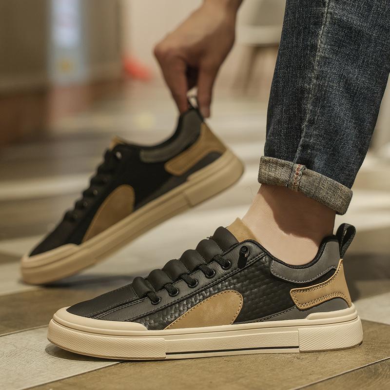 European Station Leather Fashion Men'S Shoes Trendy Brand Driving Little White Shoes Versatile Platform British Trend Casual Board Shoes Men