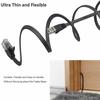 Senetem LAN Cable 3m CAT6 Flat LAN Cable Category-6 High Speed ??LAN Cable CAT6 Compliant Ethernet Cable RJ45 Soft Slim Black