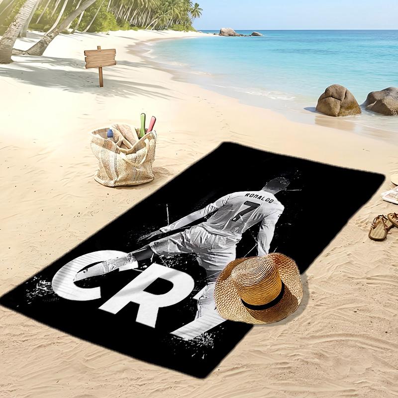 Cristiano Ronaldo Printed Beach Towel Quick Dry Soft TowelPortable Large Rectangular Beach Blanket for Travel Swimming Pool