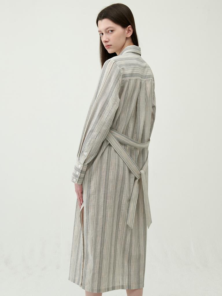 Tosae Striped Linen Maxi Dress