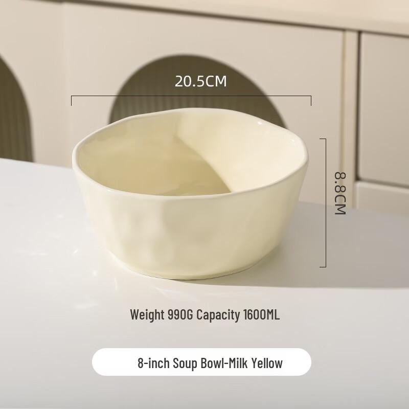 De ou Starlight Cream Style Ceramic Soup & Noodle Bowl