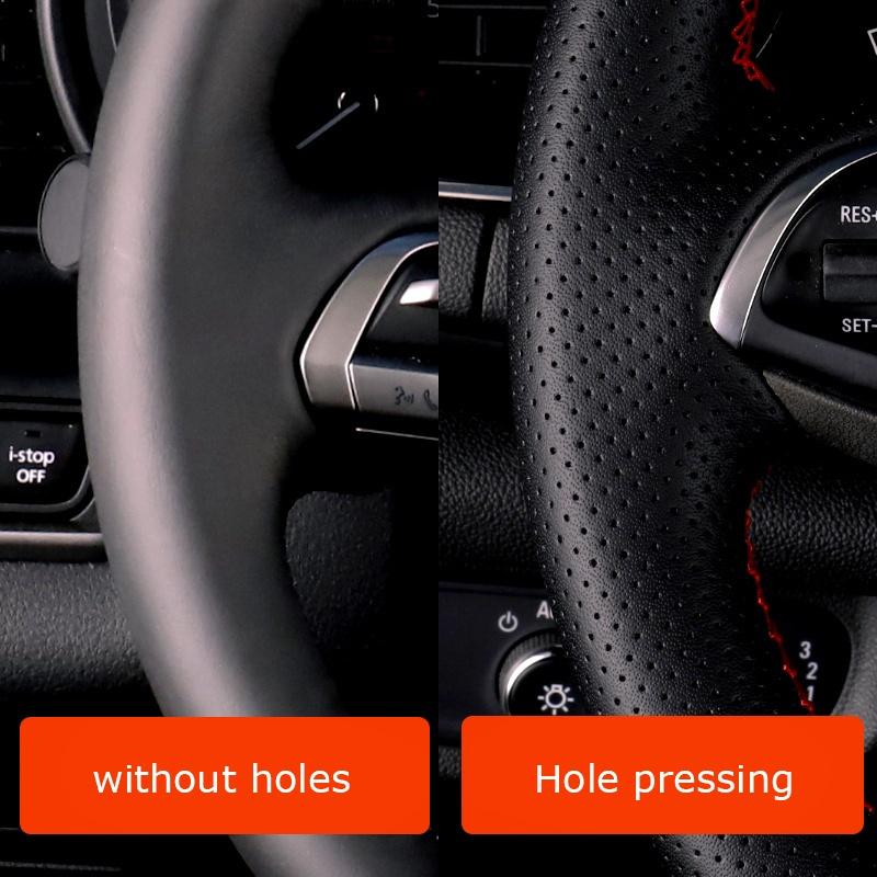 DIY Car Steering Wheel Cover Perforated Lerther For Fiat Punto Bravo Linea Qubo Doblo Grande Punto Car Accessories