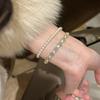 New Chinese Blue and White Porcelain Enamel Drop Glaze Flower Chalcedony Ring Retro Light Luxury Bracelet