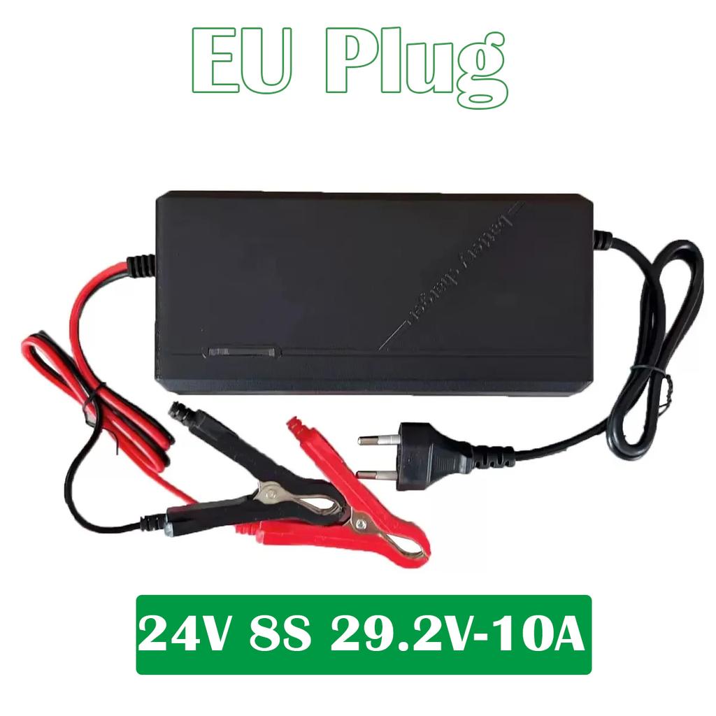 LiFePo4 Charger 12V 24V 5A 10A Car Battery Charger 110-220V Smart Battery Charger 14.6V 29.2V Fast Charger For Car Fast Charging With Alligator Clip