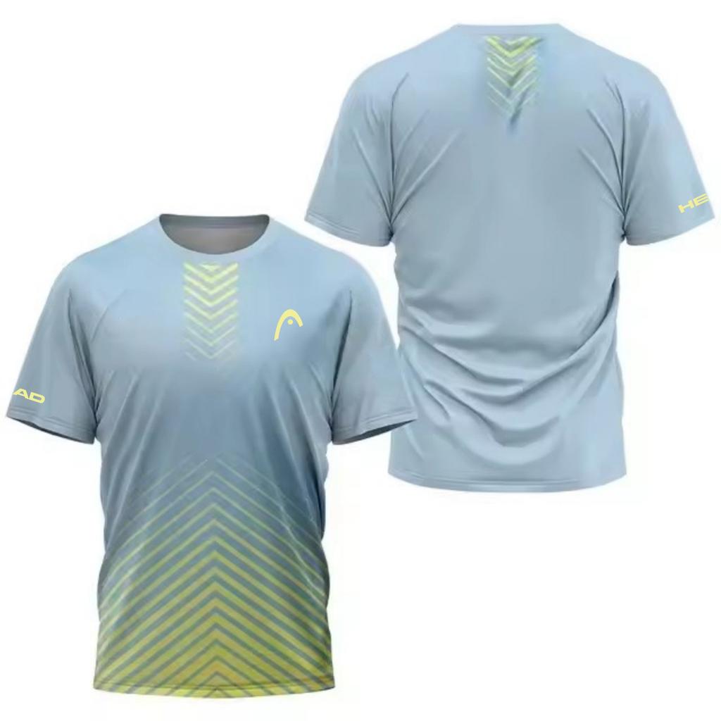 T-shirt da uomo stampata in 3D con freccia, asciugatura rapida, per sport come Tennis, Pickleball, Badminton, Moda di strada, Manica corta
