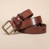 Retro Copper Buckle Handmade First Layer Cowhide Belt Men's Belt Leather Casual Pants Belt
