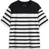 Comfortable Casual Striped Crew Neck Short Sleeve T-Shirt Men Tops Black Off-White AHSU299-1