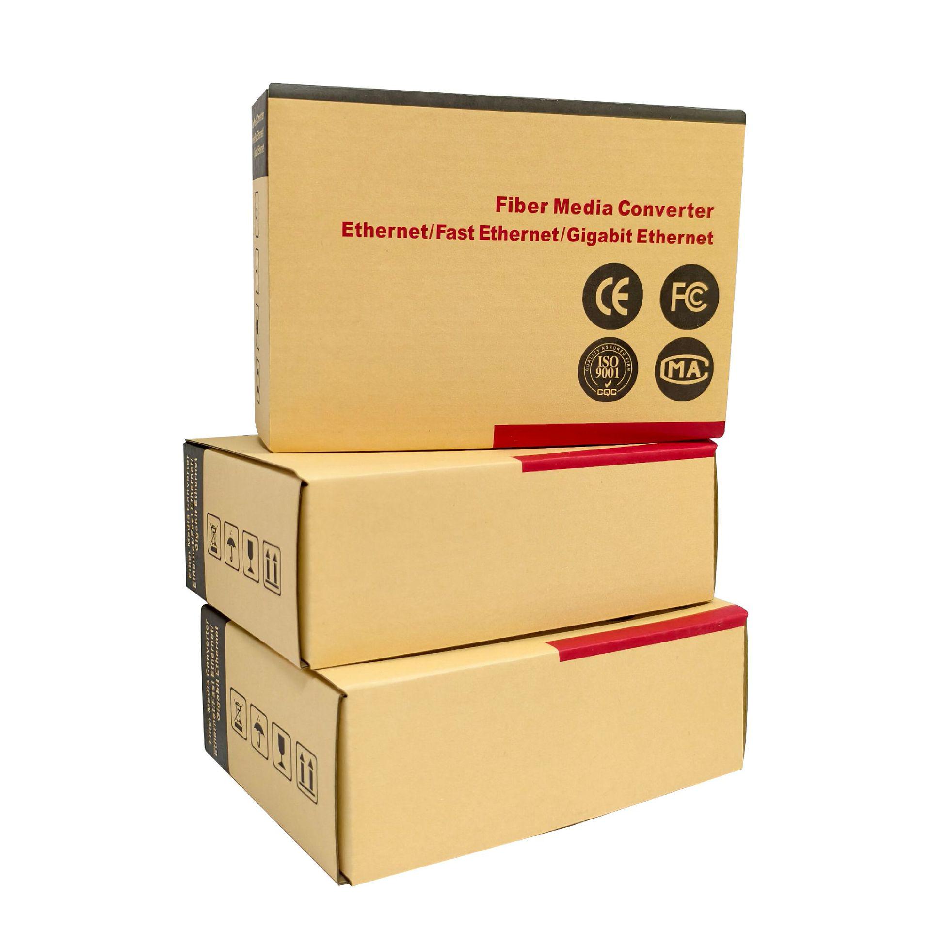 

Industrial-Grade Fiber Optic Transceiver with Neutral Kraft Paper Rack Packaging (164x114x57)