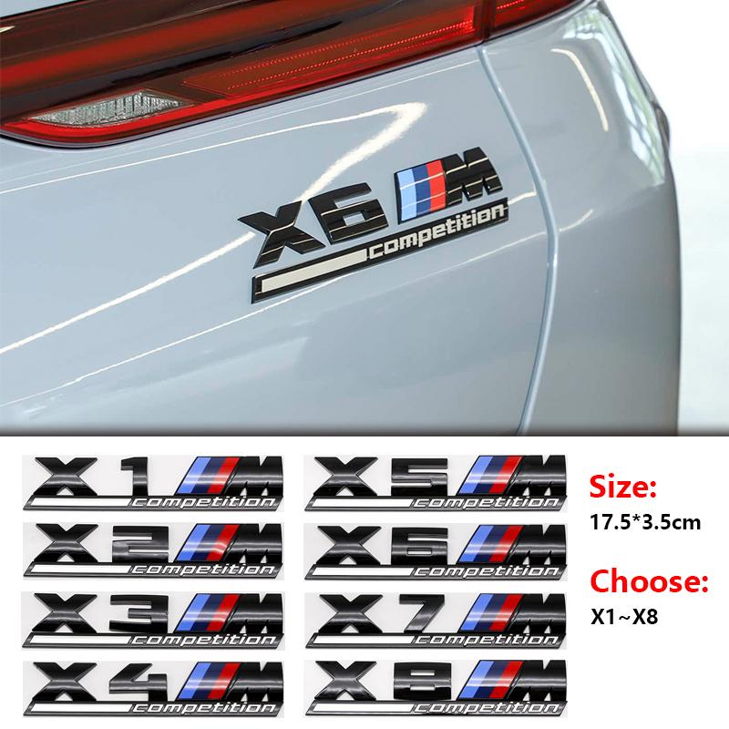 TA01-Pentru BMW X1M X2M X3M Negru Lucios COMPETITION Emblema Subliniată Insignă Portbagaj X4M X5M X6M ABS X7M X8M Accesorii Tuning Auto