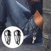 2 Pieces Skull Key Chain Skull Wallet Chain For Men Heavy Metal Skull Key Ring Skull Clasp Key Buckle