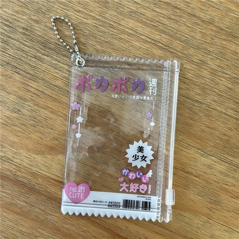 1 Piece 3-Inch Idol Photo Card Protective Cover Card Holder Chain Candy Bag Ins Card Holder Transparent Photocard Holder