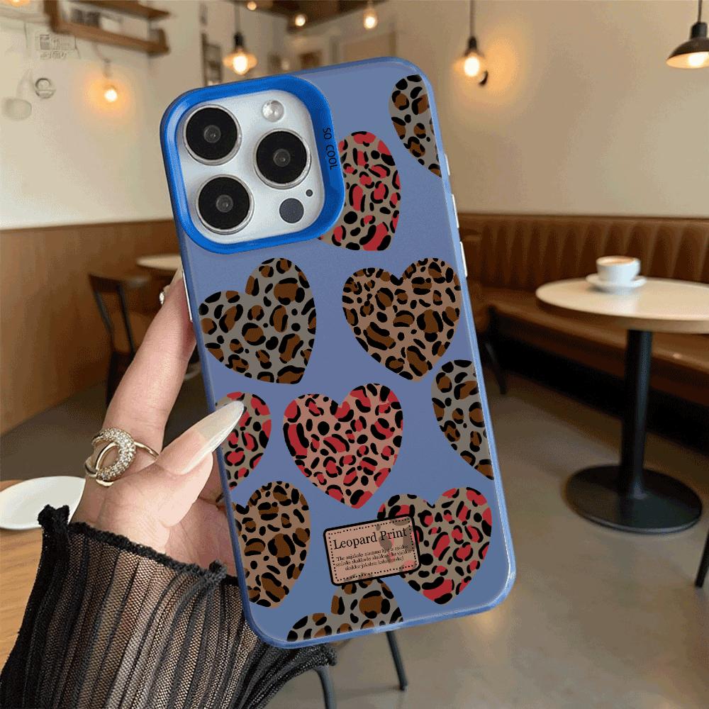 Leopard Print Hearts Hard Phone Case for Xiaomi Redmi Note 15 14 13 12 11 Pro Plus Shockproof Protective Cover