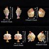 Enamel Birthday Cake Stud Earrings Childishness Zircon Mousse Cake Earrings Korean Style Y2K Ice Cream Ear Studs Gift