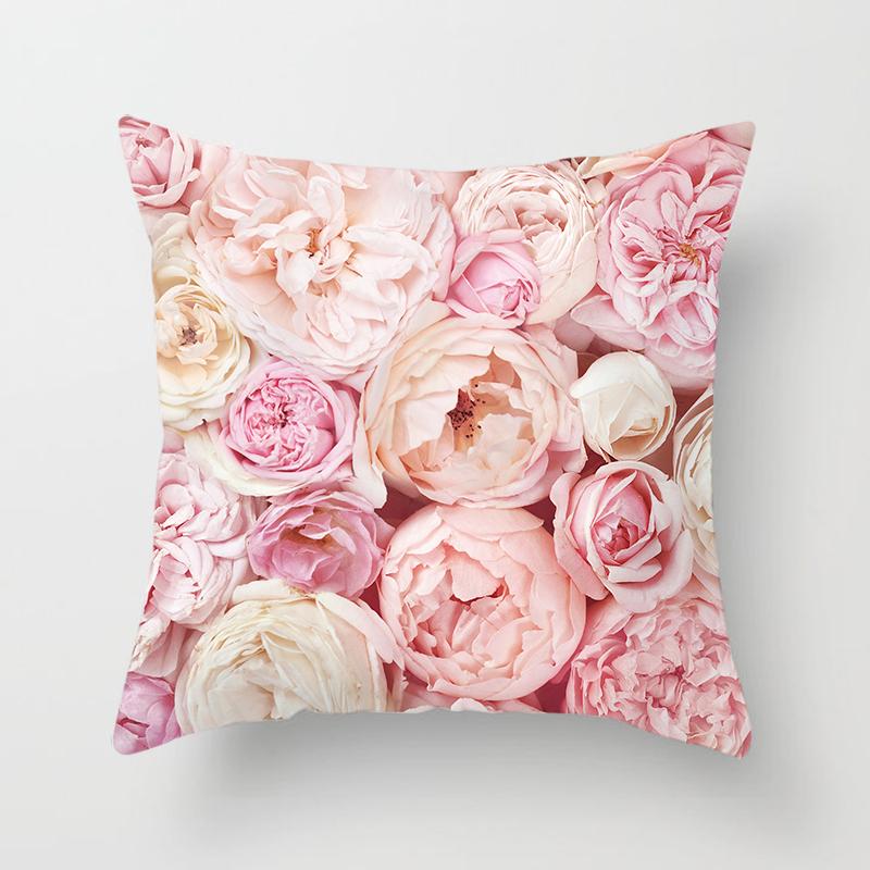 Flower Pattern Decorative Sofa Cushion Cover Pillow Pillowcase Throw Pillows Home Decor Pillowcove Pink