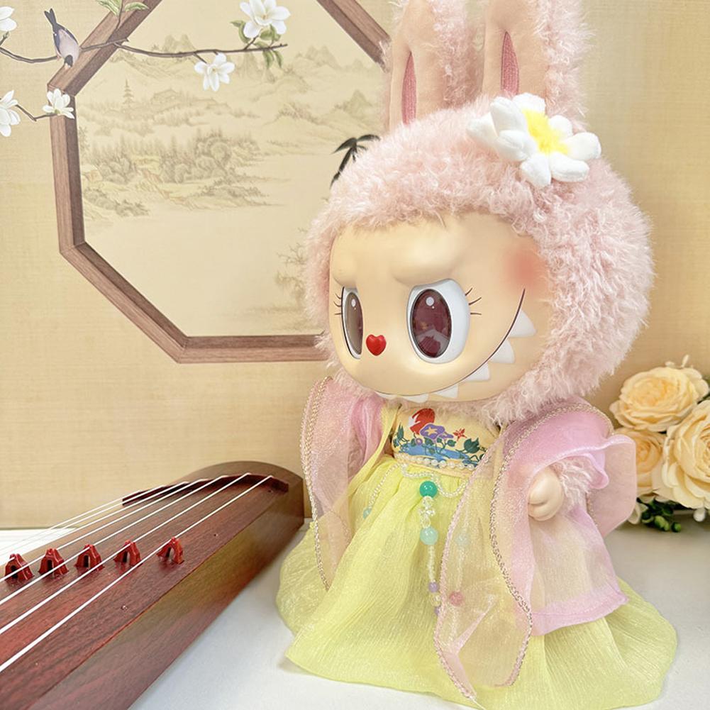 For 38cm Labubu Doll Clothes Fashion Hanfu Clothes Doll Clothes Color Match Hoodies Dolls Accessories Cute Decoration Little Cloths