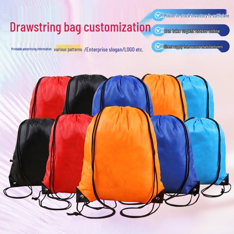 Spot Polyester Double Drawstring Sports Bag for Marathon or Basketball Events