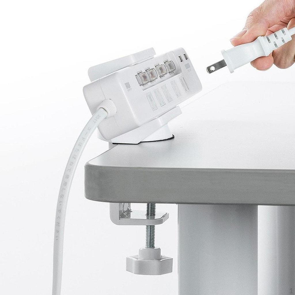 Desk Clamp Holder Power Strip Mount with Adjustable No Drill Desktop Organizing