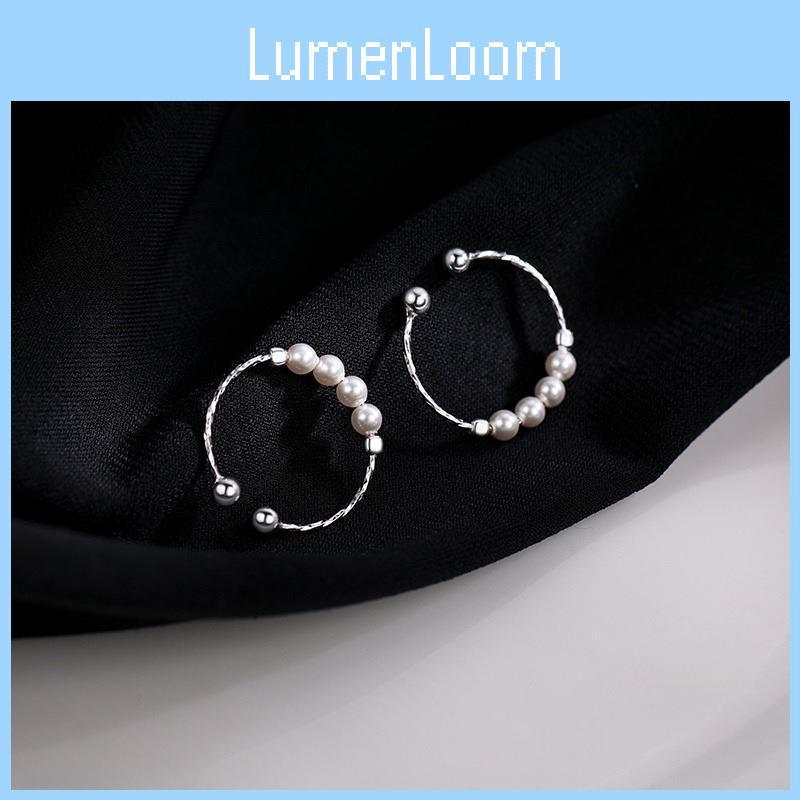 Stylish Minimalist Pearl Ring For Women Adjustable Open Finger Geometric Design