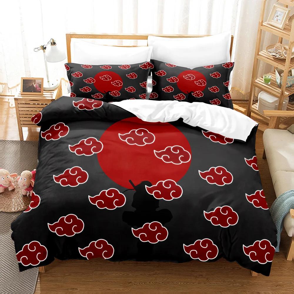 

Red Cloud Anime 3D Cartoon Duvet Cover Sets Comforter Bed LinenKids Bedding Set Akatsuki Japan Twin Queen King Single Size Gift EU King 240x220cm