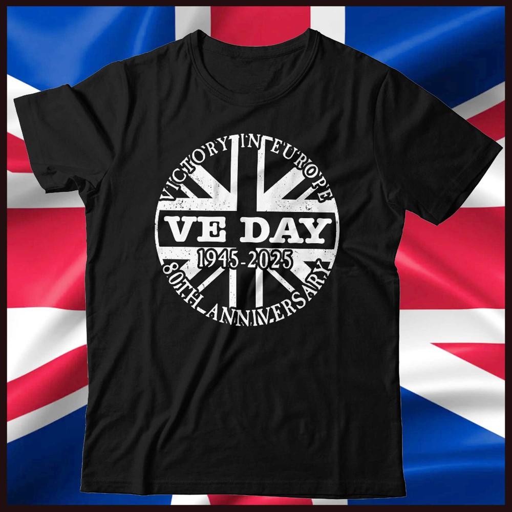 

VE Day Circle Design Unisex and Kids Tshirt Victory Remembrance British Veteran 3XL