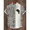 2026 Vintage African Style Men's Retro Ethnic Tribal Short Sleeve Shirts Tops Fashion Casual Vacation Streetwear Men's Shirts