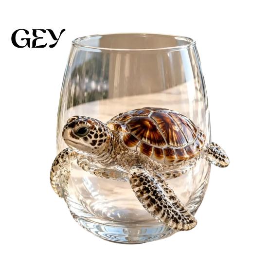 Bicchiere in Vetro con Rilievo Polpo 12oz Bicchiere per Acqua, Design, Dipinto a Mano Stile Marino Decorativo per Casa Bar Bevande Amanti dell'Oceano Decorazione Regalo Unico