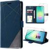 Case for Samsung Galaxy A18 5G/4G, Flip Case Anti-Scratch PU Leather Dark Blue - 2 Tempered Glasses