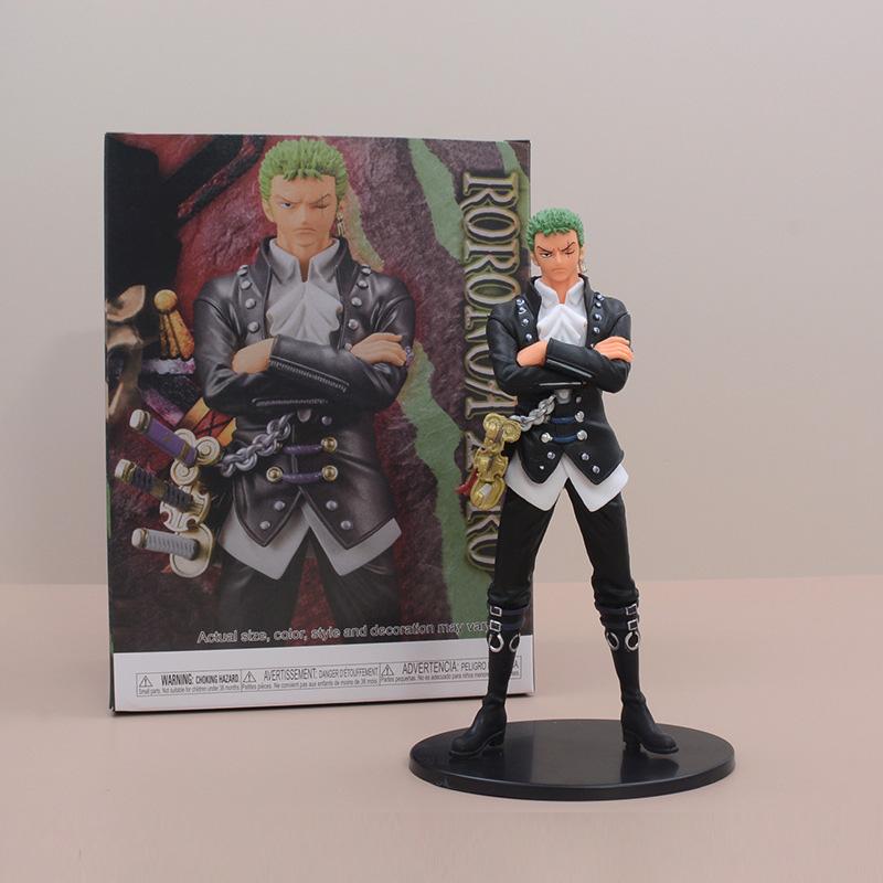 

Anime One Piece Roronoa Zoro FILM RED Men of the Grand Line Black Suit Zoro Aciton Figure Monkey D. Luffy Toy Gift 17CM No box