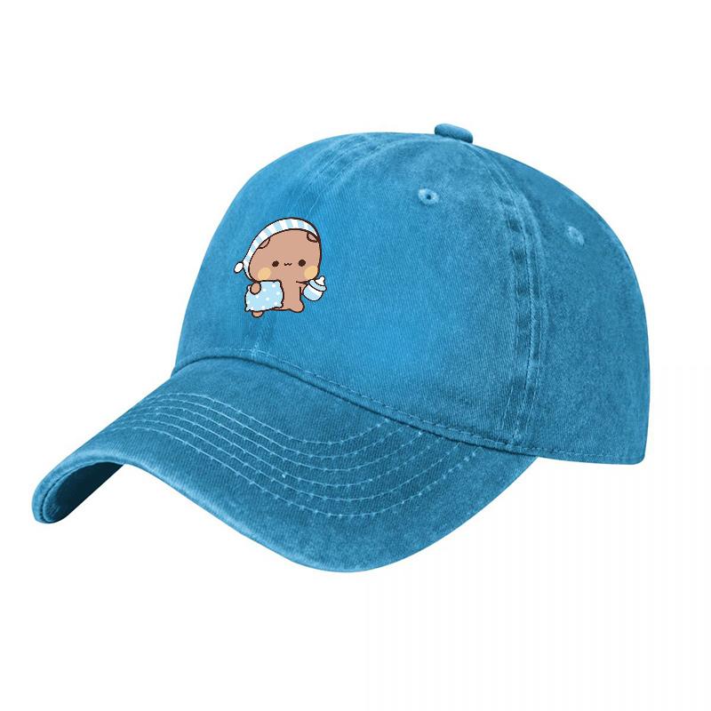 Cute Angel Character Washed Canvas Baseball Cap Soft Cotton Adjustable Hat for Adults Unisex Fashion Streetwear Accessory