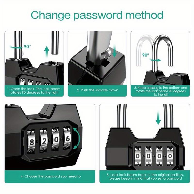 Portable 4 Dial Digit Combination Lock Weatherproof Protection Security Padlock Outdoor Gym Safely Code Lock