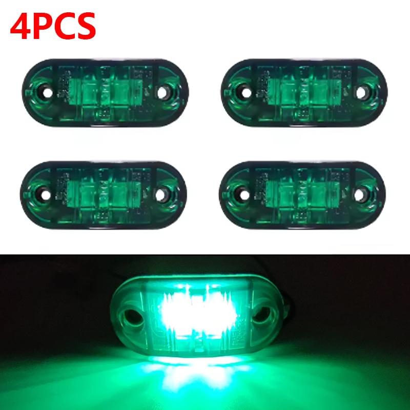2/4Pcs Led Side Marker Lights 12v 24v Trailer Trucks Car Warning Lamp Clearance Signal Strobe Light Waterproof Oval Amber Lamp
