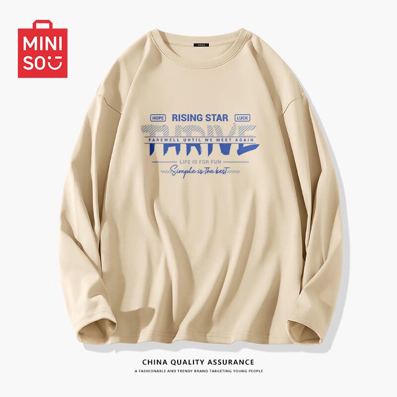 MINISO Men s Pure Cotton Long Sleeve Casual T-Shirt 2XL