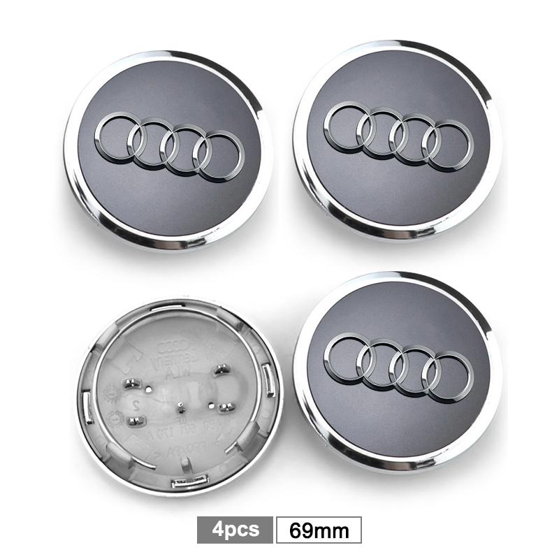 4PCS 60/61/68/69/mm Car Wheel Center Hub Caps Hubcap Tire Rim Covers Replacement For Audi A1 A3 8P A4 B5 B6 B7 B8 A5 A6 C5 C6