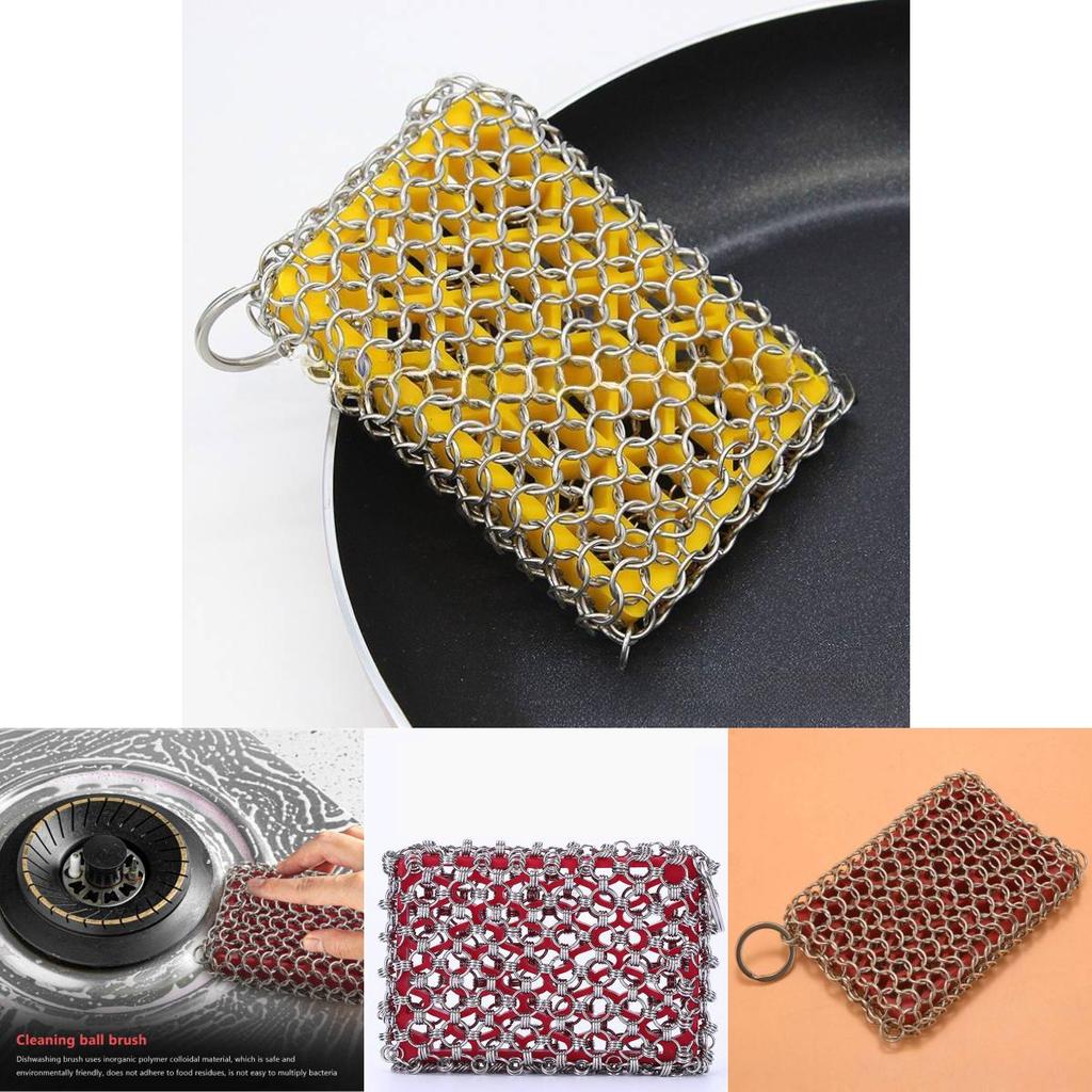 Kitchen Scrubbing Tool With Metal And Silicone For Pots And Pans Cleaning In Home Kitchen