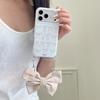 Cute Butterfly Knot Handheld Phone Case IPhone 17 Pro Max - Soft TPU Gel Cover With Chain Strap Pink White Black
