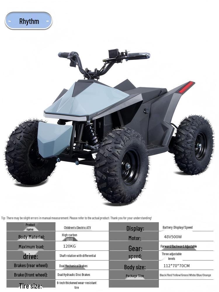 Dziecięcy Elektryczny ATV Terenowy z Amortyzacją - Czarny Czterokołowy Pojazd Terenowy