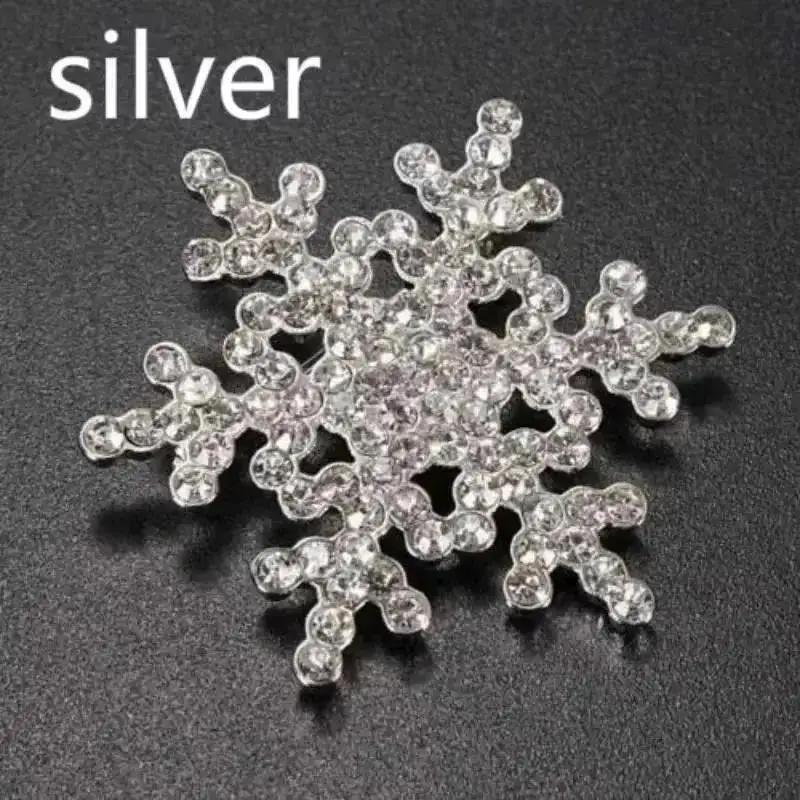 1 Pcs Decoration Charming Water Diamond Diamond Christmas Snow Flake Brooch Christmas Fashion Accessories For Women
